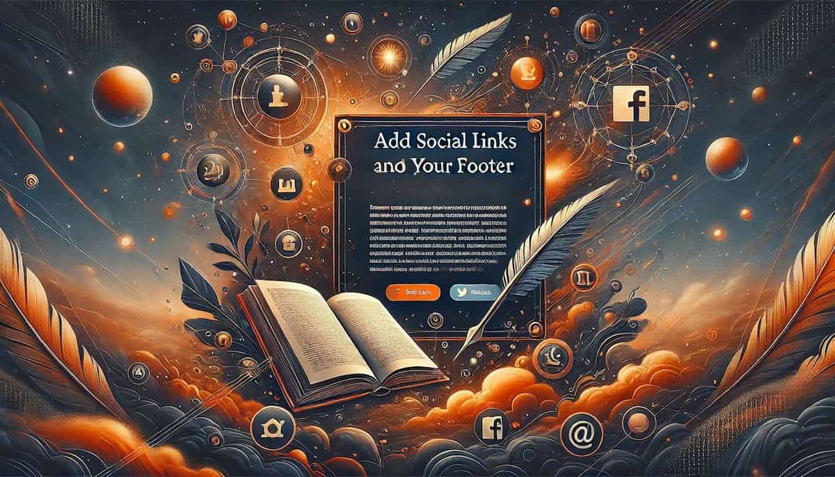 add social links and copyright to your footer