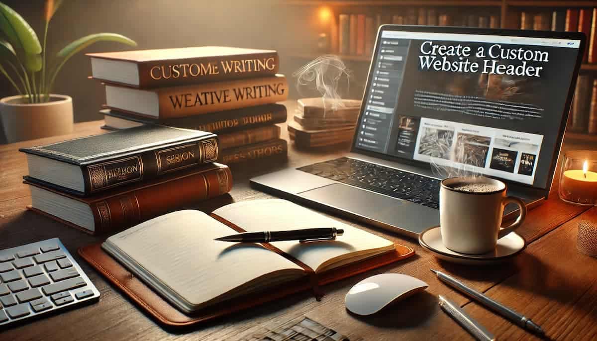 create a custom header for your author website