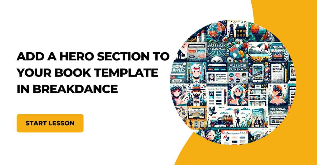 add a hero section to your book template in breakdance