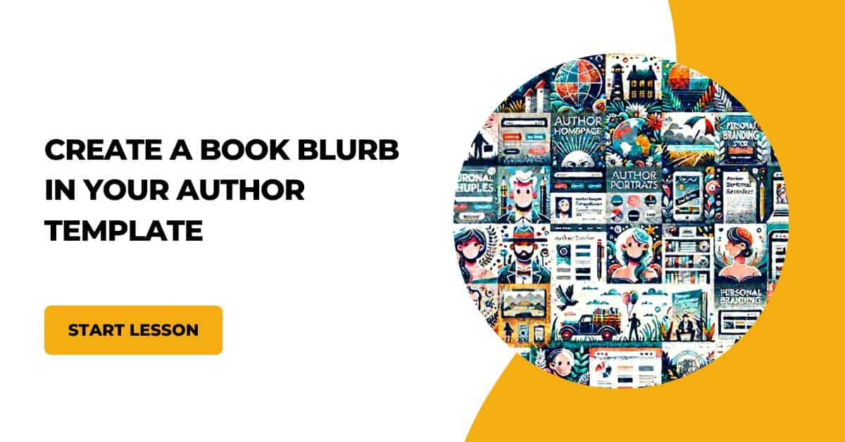 create a book blurb in your author template