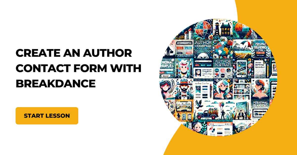 create an author contact form with breakdance